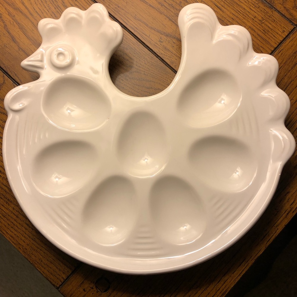 Vintage Egg Plate by Wächtersbach 70s Retro Design MCM Country House Style